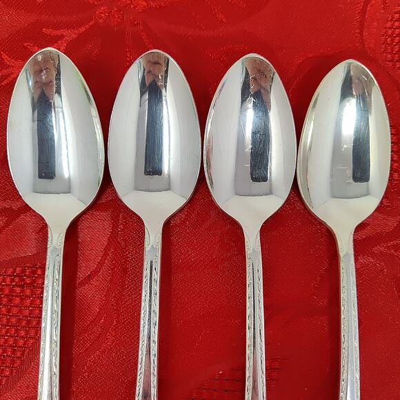 6 TeaSps 1940'S Wm ROGERS "EXQUISITE" TeaSpoons Silver Plated Beautiful - Picture 6 of 16